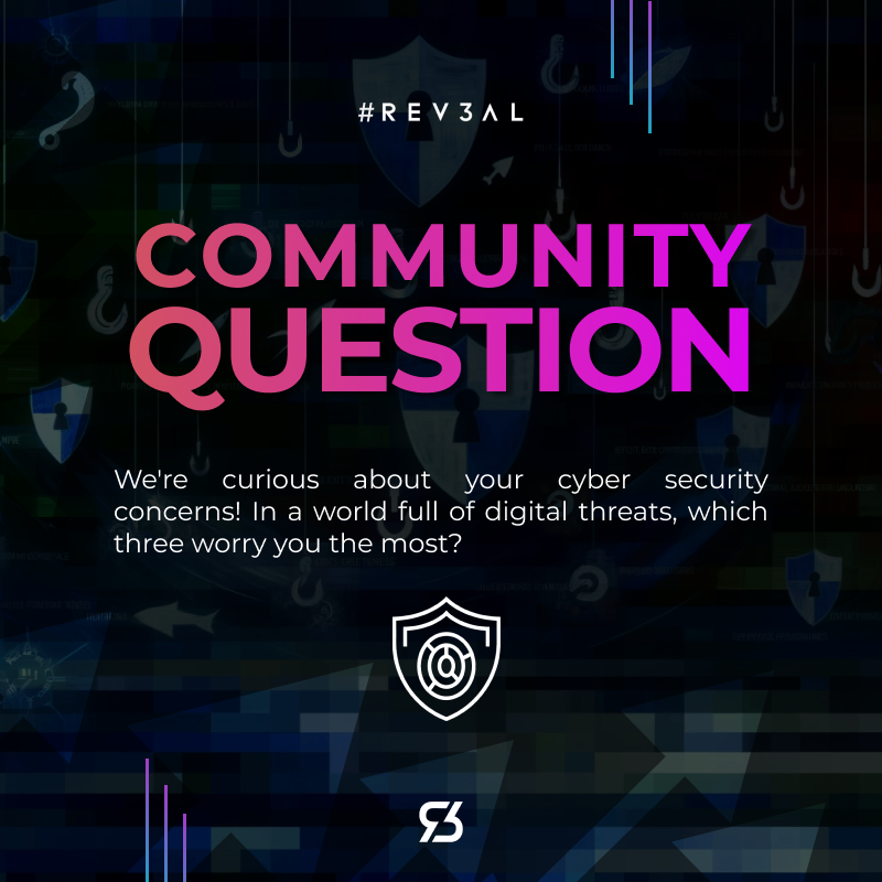 Rev3alTech's tweet photo. Cyber threats are everywhere! What are your top 3 concerns? We're tackling:
1️⃣ Data breaches
2️⃣ Phishing attacks
3️⃣ Digital asset security
Share yours & let's discuss solutions! #CyberSecurity #REV3AL #rev3alcommunity https://t.co/kgialDD3tr