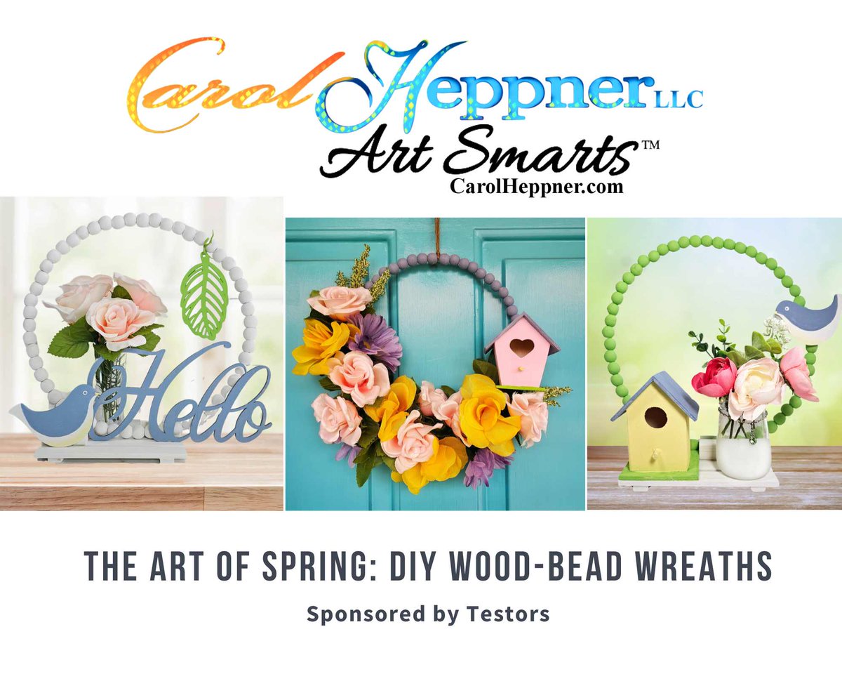 Brighten up your home with #DIY wood bead wreaths! Follow along as we craft these lovely decorations using Testors Acrylic Craft Paints. Let’s get crafting! carolheppner.com/cgi/wp/?page_i… #ad #Sundaythoughts #crafthour