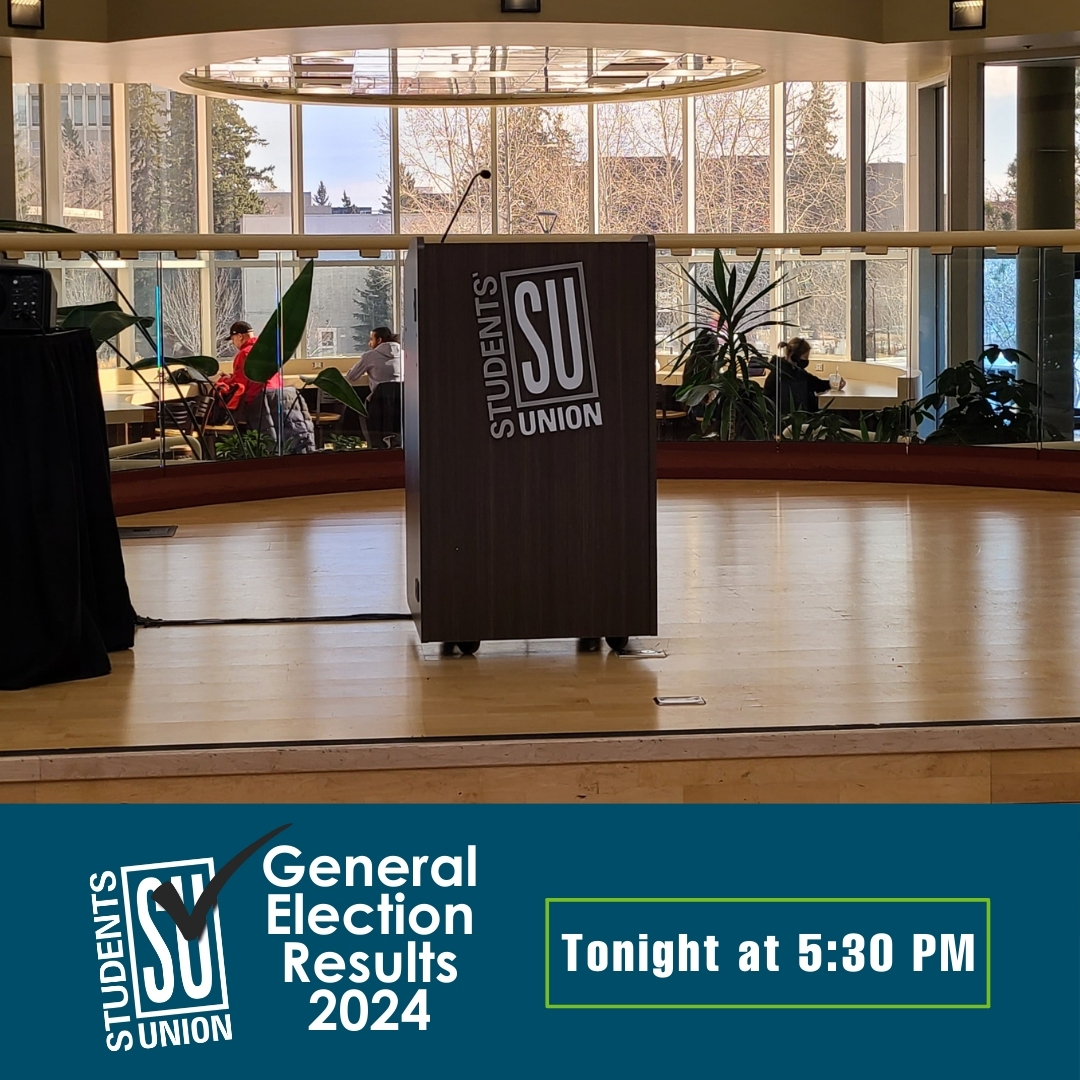 Join us for the Students’ Union General Election 2024 results announced at 5:30 PM today on the South Courtyard stage in Mac Hall.

#UCalgary #SUUofC