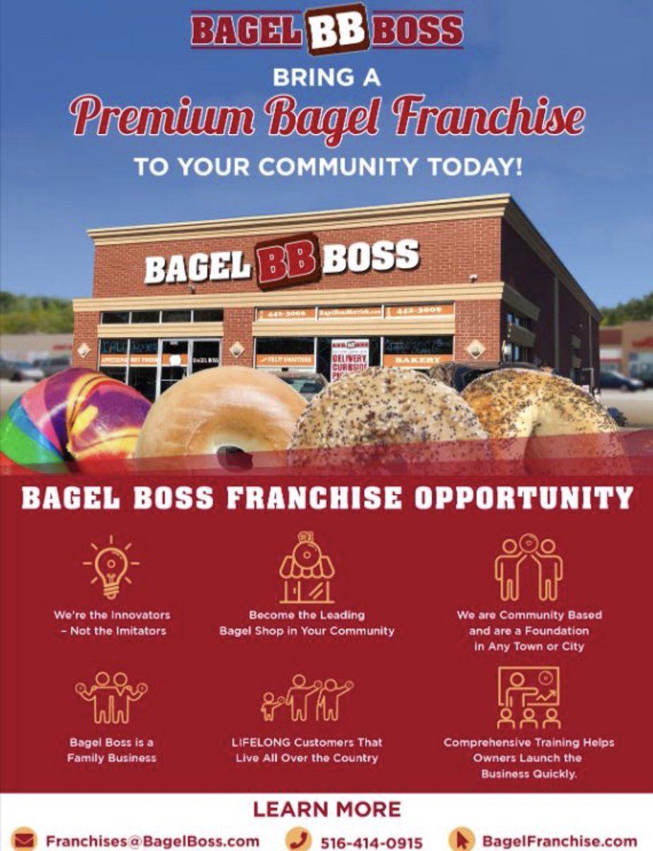 🥯✨ Dreaming of turning your bagel passion into a booming business? Let's make it a reality together! 🌟 With <a href="/bagelboss/">Bagel Boss🥯</a> you're not just serving the best NY bagels made with 💯% LOVE since 1975; you're spreading joy, one bite at a time. Join our family and bring a taste of New