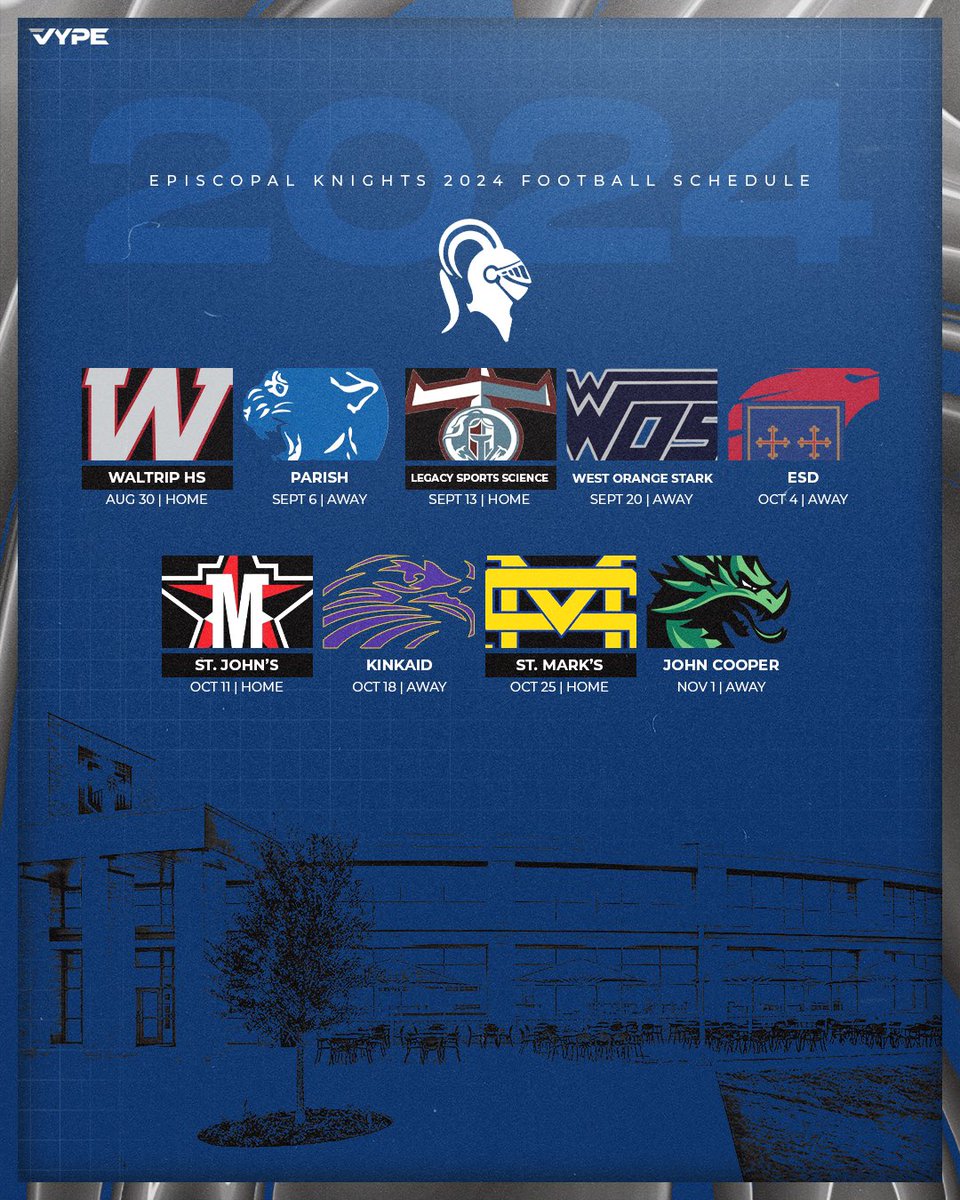 We’re excited to release our 2024 varsity football schedule! #KnightsStandOut