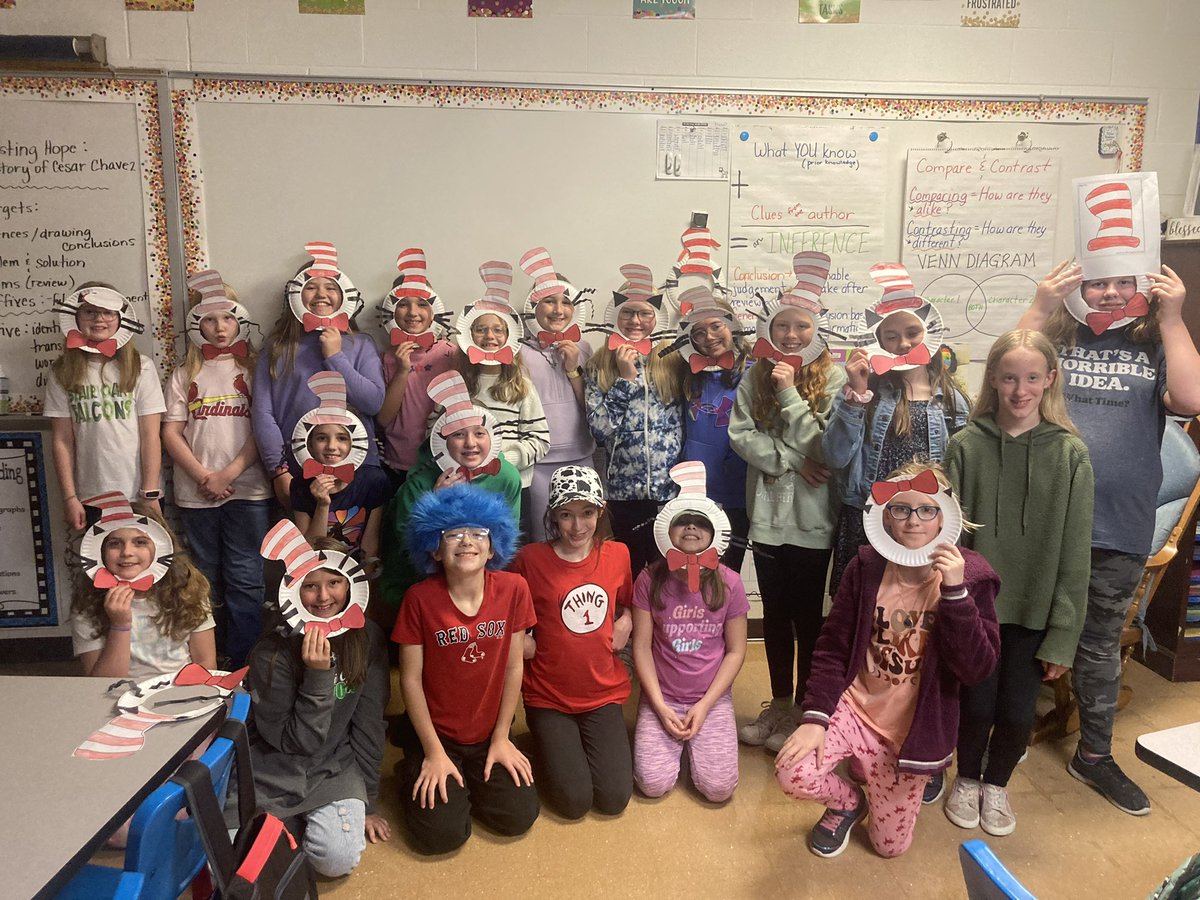 BIS_Falcons's tweet photo. BIS book club members embraced their inner Cat in the Hats today! They love books here, they love books there, they love books everywhere! https://t.co/n725jvdoDW