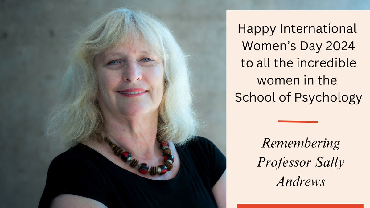 On this International Women’s Day, we celebrate the amazing Academic and Professional women @USydPsych and remember the formidable Prof Sally Andrews. In honour of Sally, we have launched an Honours Scholarship for students facing financial hardship bit.ly/439WYP5#IWD2024