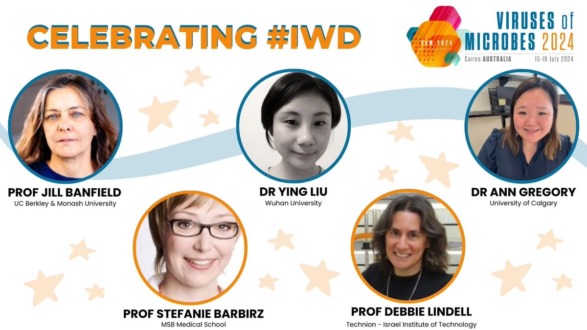 🎉Happy International Women’s Day! #IWD🎉 To celebrate #WomeninSTEM we are highlighting some of our incredible #VoM2024 keynote and invited speakers including @BanfieldJill, Prof Stefanie Barbirz, Prof Debbie Lindell, Dr Ying Liu, @gregory_annc ✨👏 Learn more below!