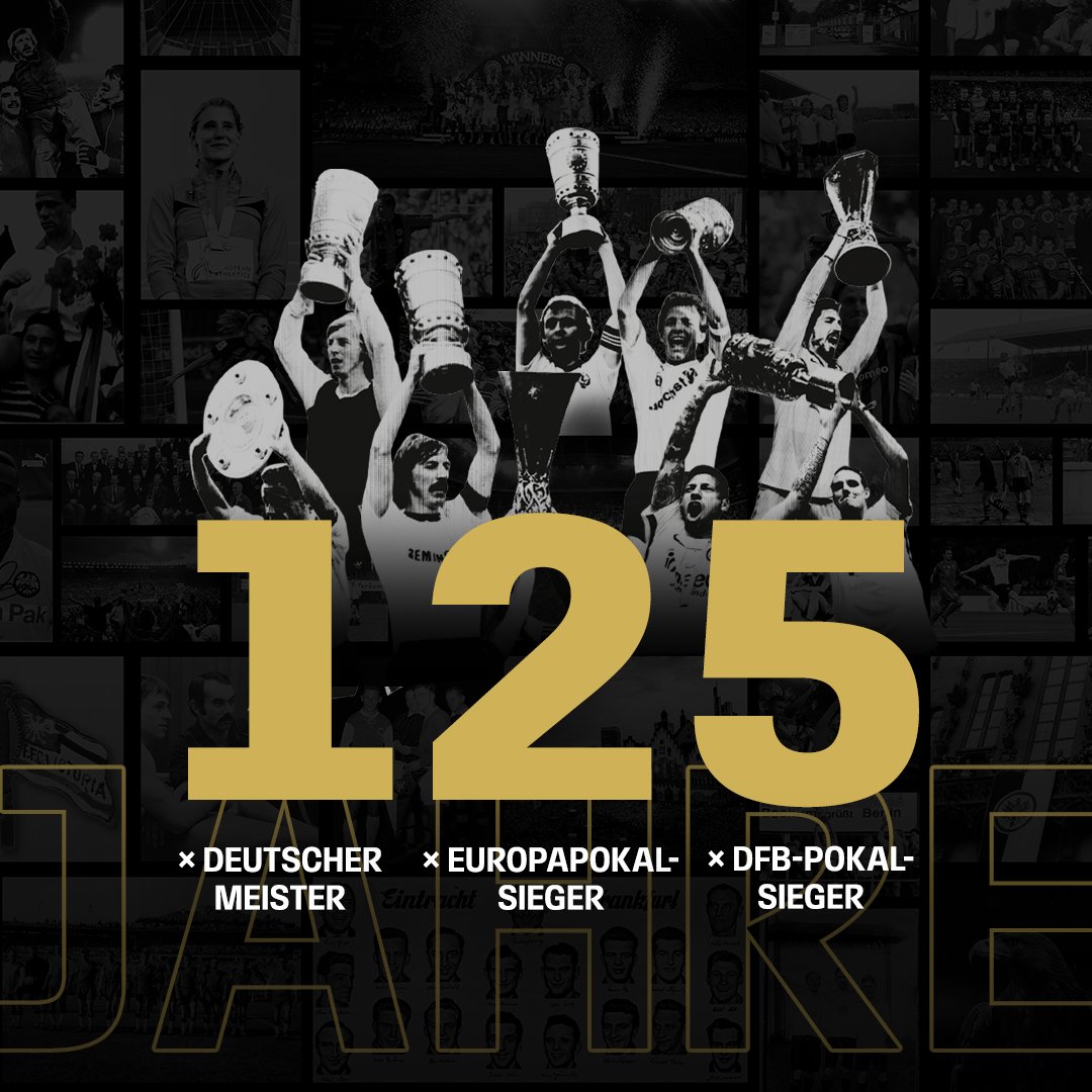 Eintracht's tweet image. ✨🥳 Heute feiern wir Geburtstag:

①②⑤ Jahre Eintracht Frankfurt.
①②⑤ Jahre ein Verein, wie kein anderer! 🥰

#SGE | @Eintracht_eV  | #Eintracht125