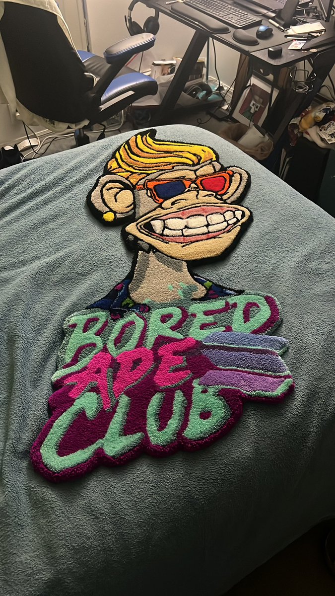kitchen 📍 (@kitchenherenfts) on Twitter photo I can’t believe I got a rug today…literally. I mean look at this dope af <a href="/BoredApeSolClub/">Bored Ape Solana Club</a> rug that <a href="/ScatterBCrypto/">S◎L Stranger 💡</a> made! Absolutely in love. If you’re looking for a custom rug I highly recommend them. I can’t believe I got a rug today…literally. I mean look at this dope af <a href="/BoredApeSolClub/">Bored Ape Solana Club</a> rug that <a href="/ScatterBCrypto/">S◎L Stranger 💡</a> made! Absolutely in love. If you’re looking for a custom rug I highly recommend them.