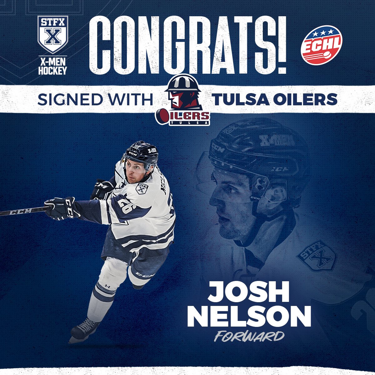 Congratulations to senior forward Josh Nelson on signing with the Tulsa Oilers and scoring his first ECHL goal last night! 

Read more:

🗞️ tulsaoilers.com/news/2024/03/o…
🗞️ tulsaoilers.com/news/2024/03/o…

#goxgo
