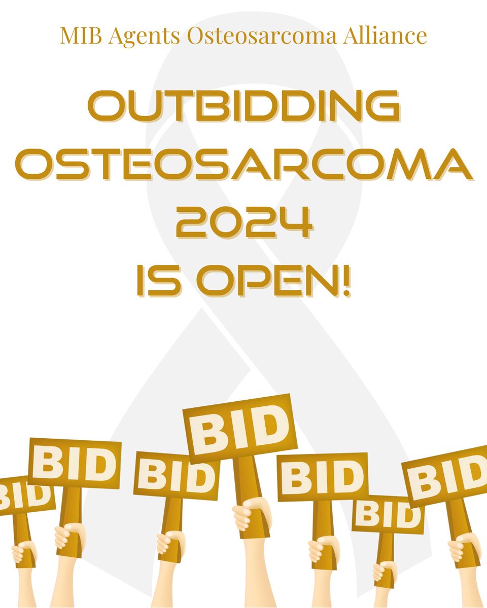 OutBidding Osteosarcoma is BACK! OutBidding Osteosarcoma is our week-long online auction to benefit kids with cancer. Bid on an auction item and YOU inspire hope and courage in kids and their families in the fight for their lives. Visit:biddingforgood.com/auction/auctio… to start bidding!