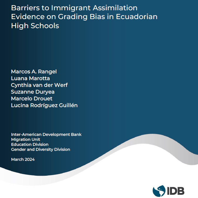 Felipe Muñoz (@felipemgomez8) on Twitter photo Interesante evidencia sobre los sesgos que afectan la integración de los estudiantes migrantes. Estudio de las Divisiones de Educación, Género y Diversidad y el Laboratorio de percepción ciudadana y migración de la Unidad de Migración de <a href="/el_BID/">Banco Interamericano de Desarrollo</a>. 👇 publications.iadb.org/en/publication… Interesante evidencia sobre los sesgos que afectan la integración de los estudiantes migrantes. Estudio de las Divisiones de Educación, Género y Diversidad y el Laboratorio de percepción ciudadana y migración de la Unidad de Migración de <a href="/el_BID/">Banco Interamericano de Desarrollo</a>. 👇 publications.iadb.org/en/publication…