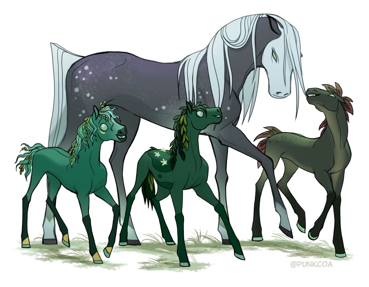 CoaPunk's tweet image. Personal art, my oc Nero and his monster babies 🐍🌊