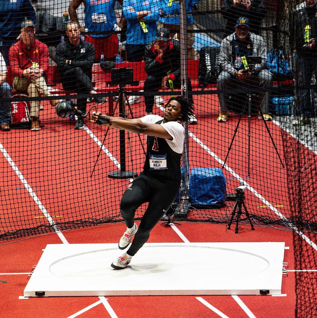 ThrowersUni's tweet image. Harvard’s Kenneth Ikeji is your NCAA Champion in the weight throw 🥇 (24.32m)