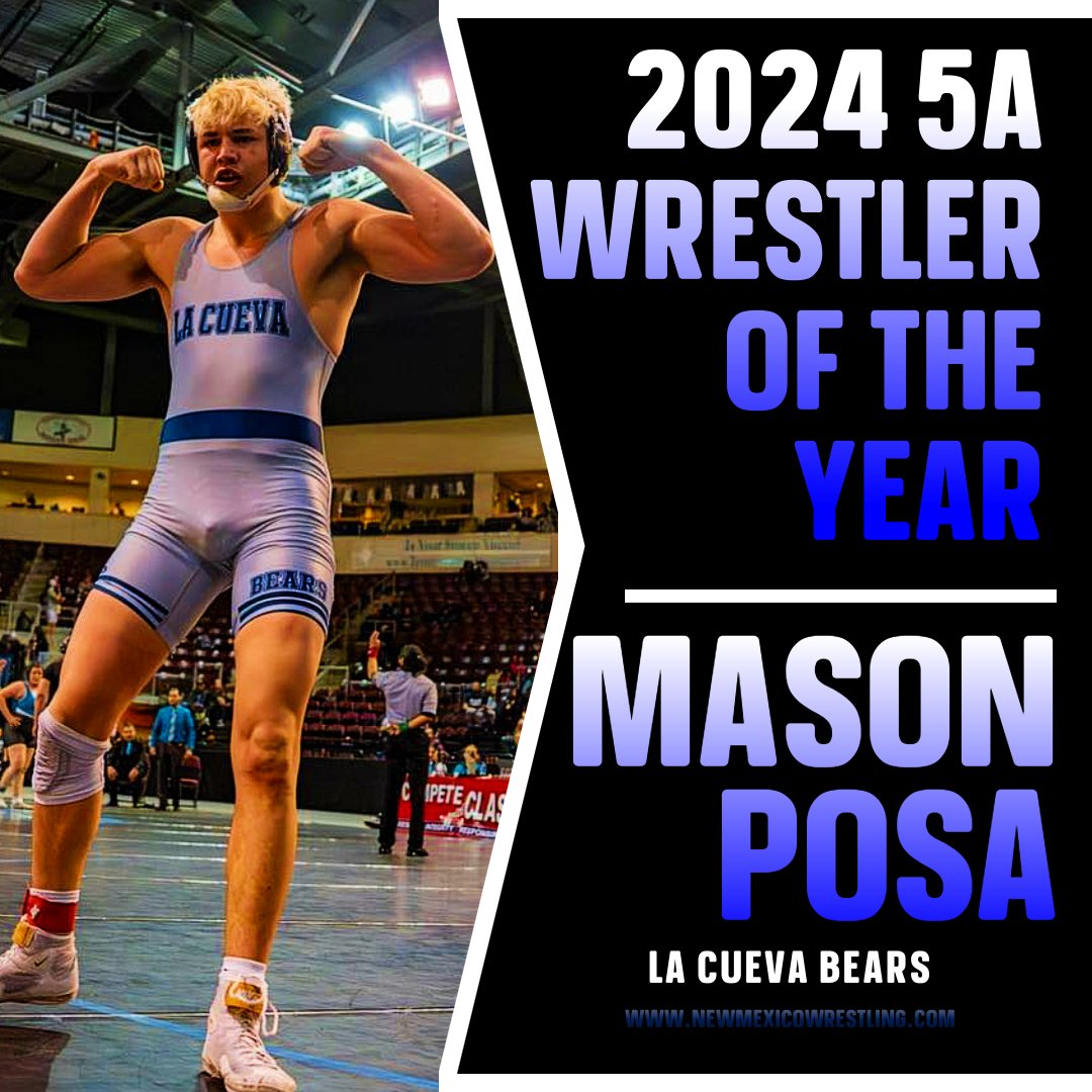 2024 5A Wrestler of the Year - Mason Posa (La Cueva) View Profile @ newmexicowrestling.com/2024-hs-wrestl…