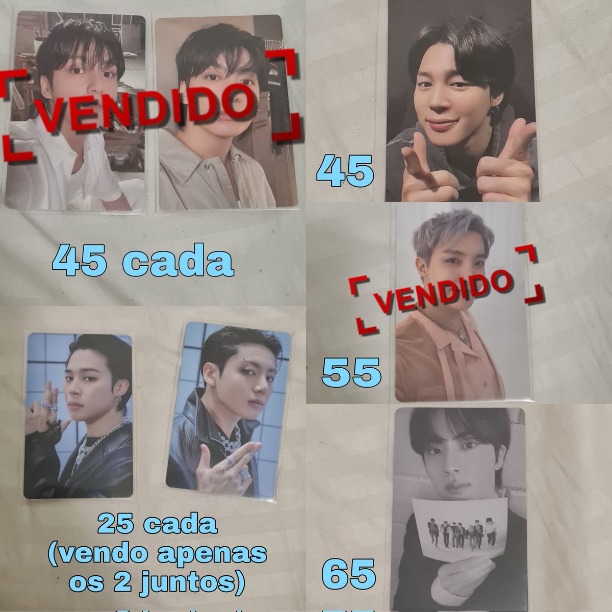 putzguuk's tweet photo. 🫧 *Venda/Vendo Photocards JK, JM, Jin e Hobi* 🫧

❗⊹Valores na imagem já com frete incluso⊹❗
→mando foto e vídeo no pv
→pagamento imediato, não reservo
→preços feitos de acordo com a média das vendas que vi
→ainda não tenho feedbacks pois só fiz vendas pela minha cidade https://t.co/WlWoko78Em
