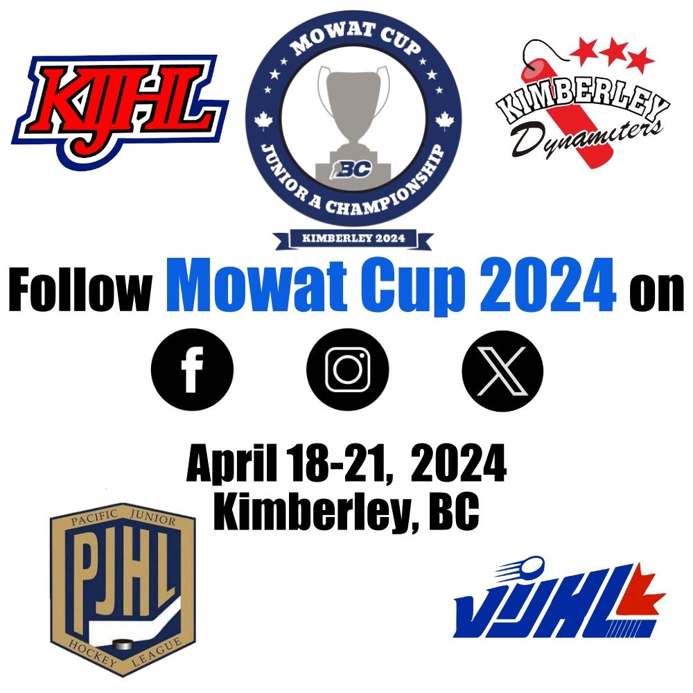 It’s official!!
MOWAT CUP is the name for the BC Jr A Championship. Be sure to follow the social media pages to stay up on top of information from the KIJHL, PJHL &amp; VIJHL as teams play their way to Mowat Cup!