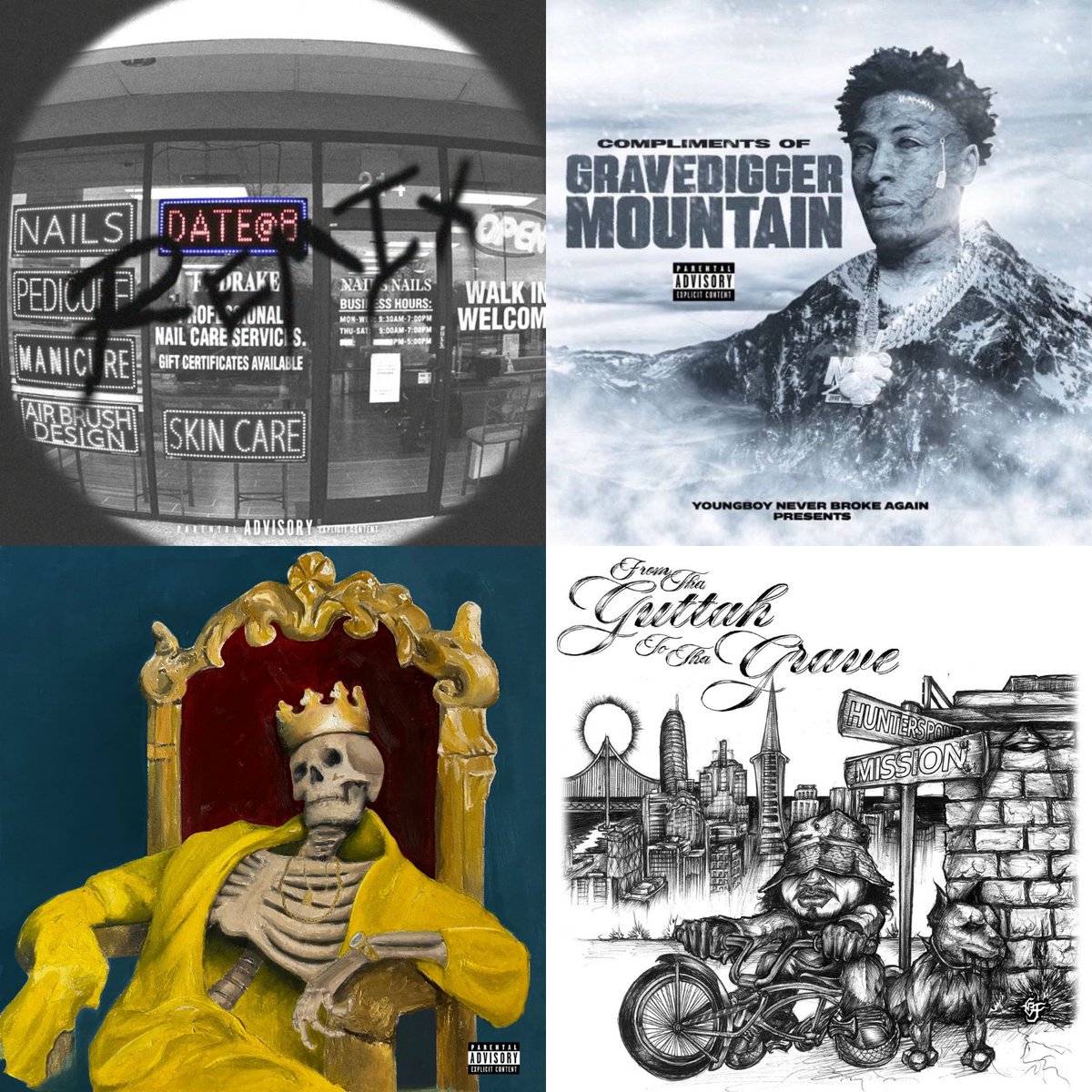 RapHubDaily's tweet photo. New Music Out Now:

4batz & Drake - act ii: date @ 8 [Remix]

NBA YoungBoy - Compliments of Gravedigger Mountain [Album]

Ransom & Harry Fraud - Lavish Misery [Album]

Lil Peep - Hate Me [EP]

Ramirez - From Tha Guttah To Tha Grave [Album]

Riff Raff & DJ Paul - Talky Talky

DJ Premier & Russ - Work This Out

DDG - Sh**t Up Your Block

Cookin Soul & Raz Fresco - Bakin Soul [Album]

Bizzy Banks - GMTO Vol. 2 [Album]

Oddisee - Odd Sketches Vol. 1 [Album]

KYLE - Smyle Again [Album]

Who gets the first listen?