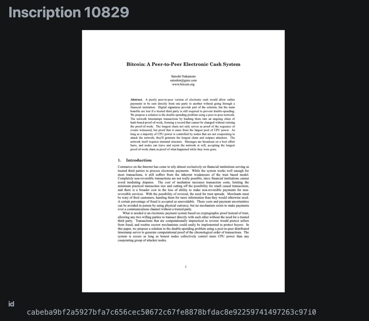 naka_chain's tweet photo. 🎁GIVEAWAY: THE 1ST BITCOIN WHITEPAPER INSCRIPTION🎁

🟧Super early Sub-11K Inscription

To enter the raffle

1) Go to https://t.co/az3UwMxhpJ
2) Enter the $NAKA allowlist
3) Like and retweet this tweet

Inscription #10829 is the first EVER Bitcoin Whitepaper Inscription. Written by Satoshi Nakamoto, laid the foundation for the creation of Bitcoin and the concept of DeFi

In recognition of its historical significance, we decided to inscribe it at a very early stage of Bitcoin Inscription.

Now, you have the chance to own this piece of history.

Ordinals link: https://t.co/nlyP1b2Tf4