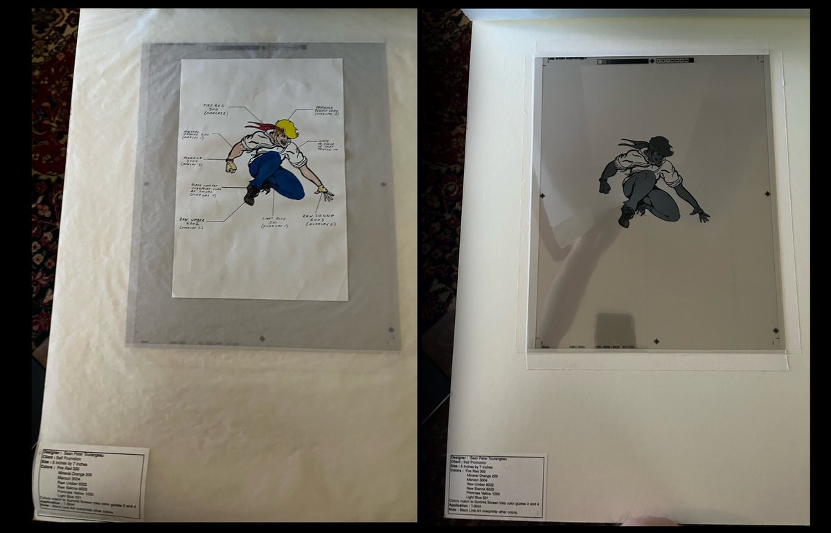 SeanTourangeau's tweet image. Here is a #Flashback set of the way things used 2b when I a student at the #artinstituteofseattle in 1992-94. Here are parts of my portfolio I had to present to graduate. Key line mechanical, #linotronic outputs and one of my airbrush pieces. Boy how the industry has changed.