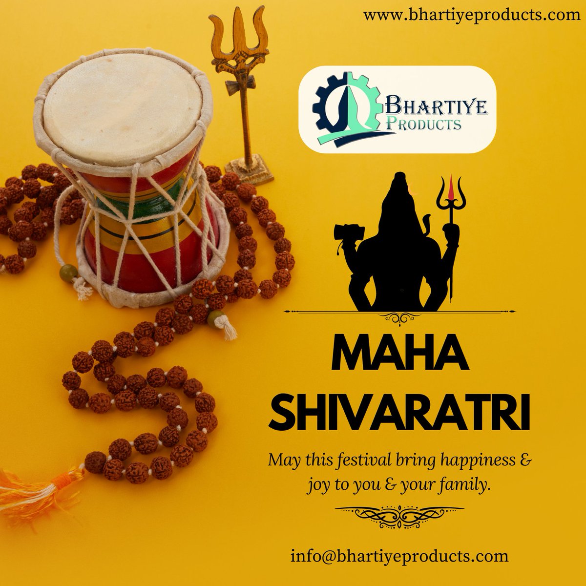 Happy Maha Shivaratri! May this festival bring peace and joy to you and your family. 📷
#MahaShivaratri
#OmNamahShivaya
#FestivalOfShiva
#Bhakti #HarHarMahadev
#ShivRatri #Devotional #Hinduism
#BhartiyeProducts #Peace #Prosperity #Joy #Family