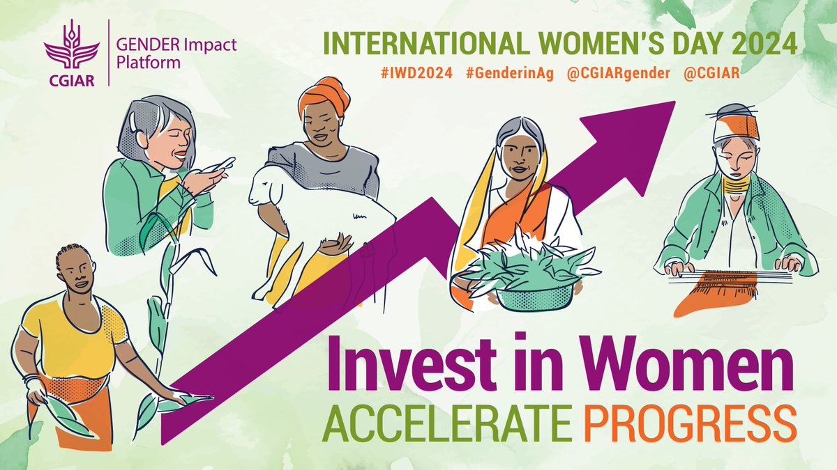 Happy International Women’s Day 2024 📢 On this occasion, @CGIAR @CGIARgender celebrate women’s ability to accelerate progress and their central role in transforming our faltering food systems. Read more: bit.ly/3Va0bMA #GenderinAg #IWD2024 #InvestinWomen @CGIAR_EMD