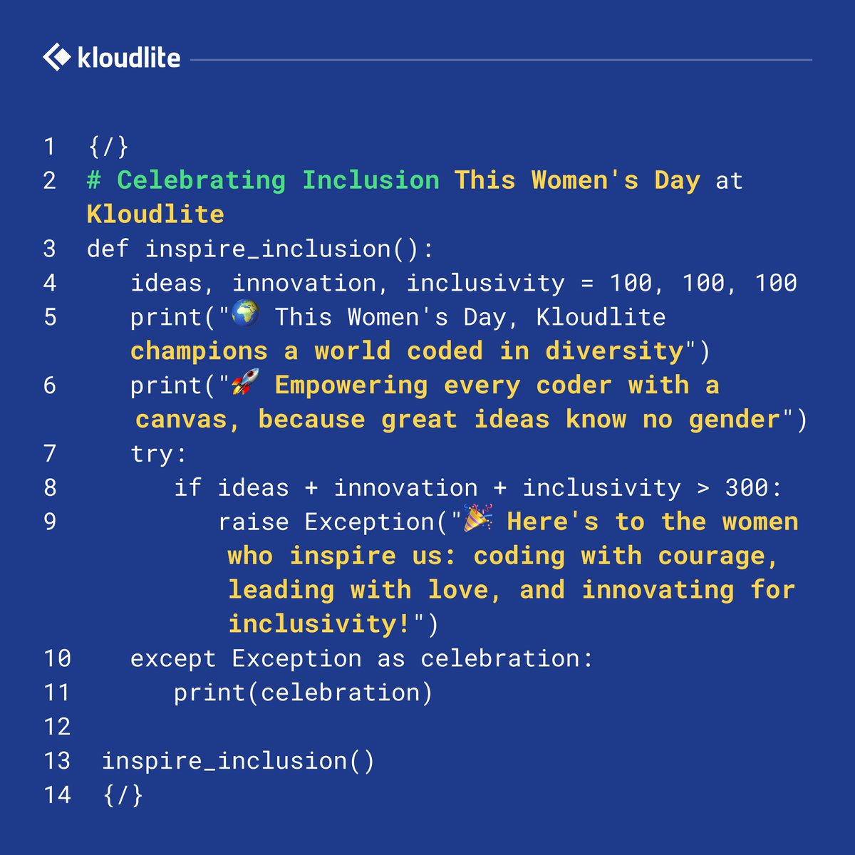 KloudLite's tweet photo. And that’s how we want to celebrate all the incredible women..

Happy International women’s day..

#WomensDay #8thMarch https://t.co/6TaMhJAoKG