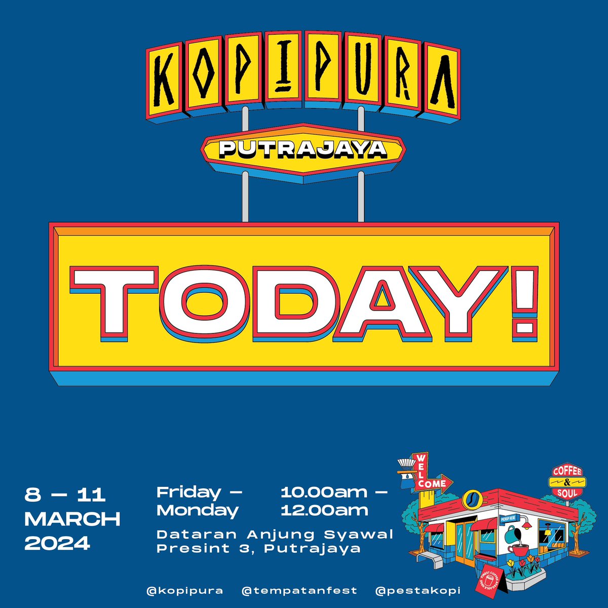 Kami dah bermula. Jemput datang mengopi semua! KOPIPURA Putrajaya by <a href="/tempatanfest/">Tempatan Fest</a> <a href="/pestakopiMY/">PESTA KOPI</a> 💪🏼