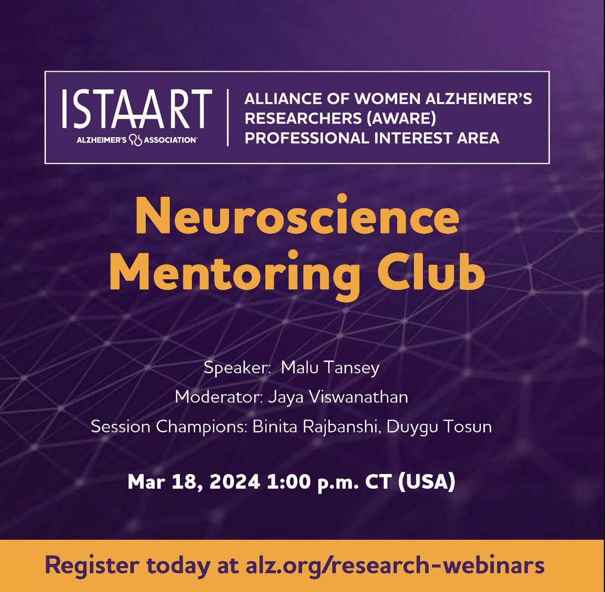 🌟 Don't miss out! 🌟 Sign up now for the Mentoring Club session 📚✨ hosted by @awarepia and @ISTAART. We're thrilled to have the incredible @MaluTansey enlightening us with her wisdom! 🎤💡 📅 Mark your calendars: March 18th at 1pm CT/USA 🕐 @birtutamtuz @stforner @IGORCAMA