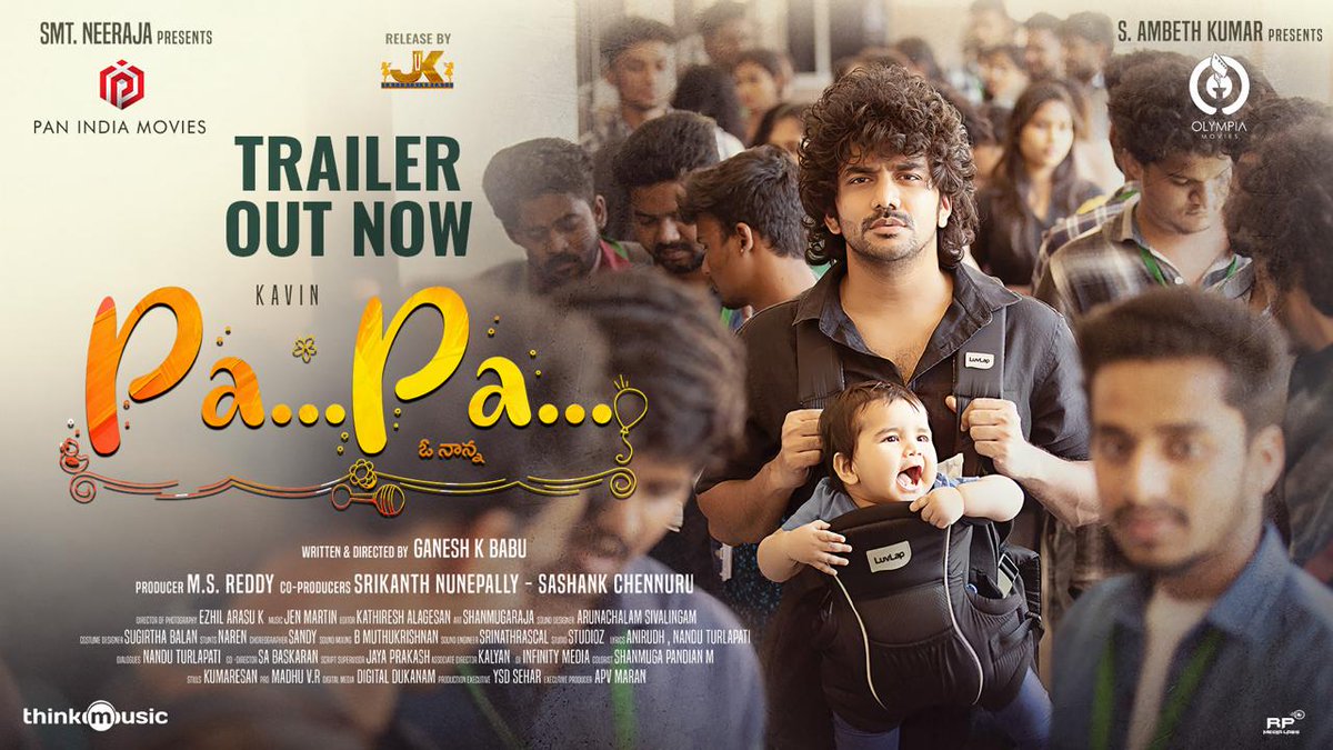 AnchorSharath96's tweet photo. Love , Family &amp; Emotional #PAPA Trailer Out now 👨‍👦

🔗 : https://t.co/kVRsjYWktL

#Kavin #AparnaDas 
Smt . #Neeraja &amp; #SAmbethKumar Presents #PanIndiaMovies #MSReddy #GaneshKBabu #EzhilArasuK #JenMartin #KathireshAlagesan  @vrmadhu9 https://t.co/ghRprmQRol