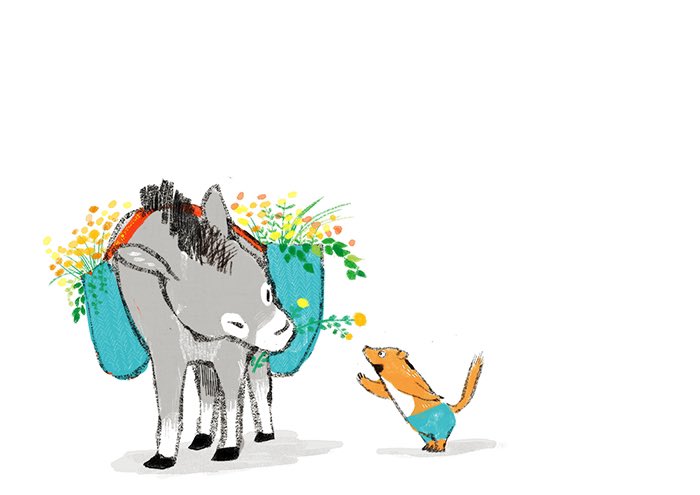 「#ミモザの日 」|ももろ　4／20発売絵本「パンダのパクパクきせつのごはん」のイラスト