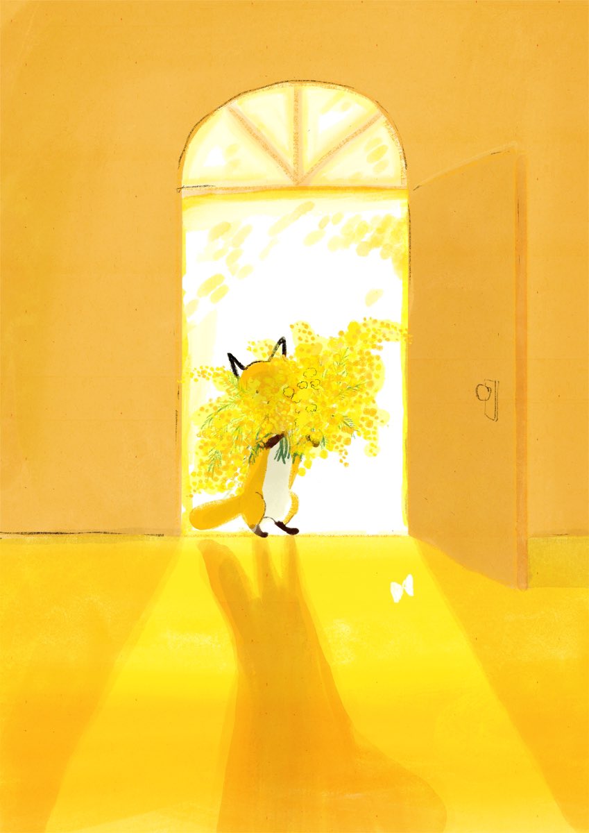 「#ミモザの日 」|ももろ　4／20発売絵本「パンダのパクパクきせつのごはん」のイラスト