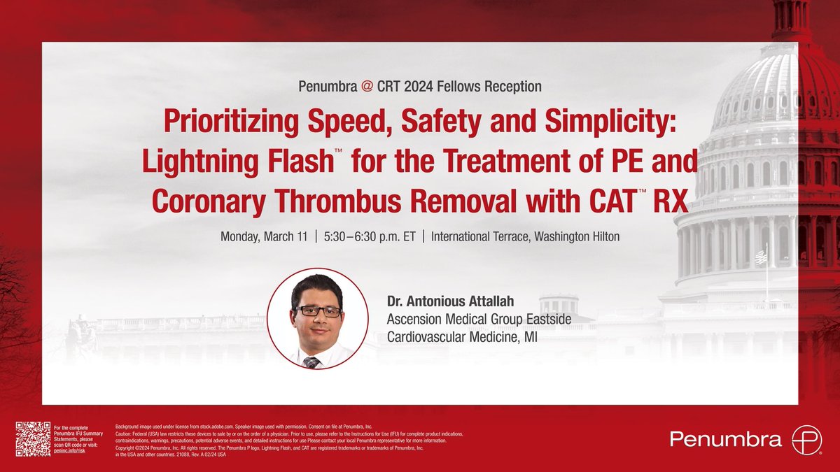 Antonious Attallah, MD, FACC, FSCAI (@antoniousattall) on Twitter photo Want to lean tips and tricks on all things <a href="/PenVascular/">Penumbra Vascular</a> computer assisted thrombectomy? Come join <a href="/JayMathewsMD/">Jay Mathews MD, MS, FACC, FSCAI</a> , Dr. Gupta and myself Monday afternoon. Will have a more fellows focused program later in the day as well. See you all this weekend. #crt2024 Want to lean tips and tricks on all things <a href="/PenVascular/">Penumbra Vascular</a> computer assisted thrombectomy? Come join <a href="/JayMathewsMD/">Jay Mathews MD, MS, FACC, FSCAI</a> , Dr. Gupta and myself Monday afternoon. Will have a more fellows focused program later in the day as well. See you all this weekend. #crt2024