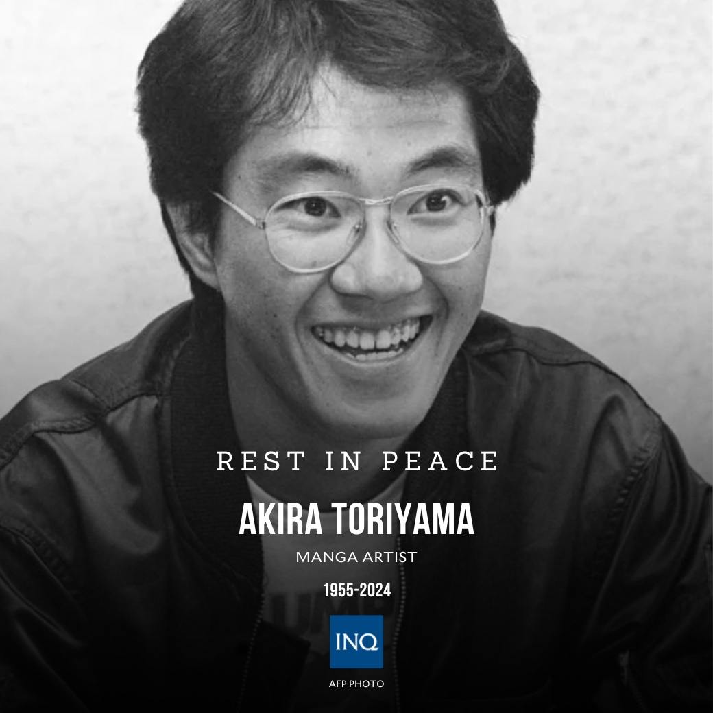 inquirerdotnet's tweet photo. CHA LA, HEAD-CHA-LA! 🐲 💫 😭

Legendary manga artist Akira Toriyama has died. In a statement posted by the official Dragon Ball Z account on X on Friday, March 8, Toriyama died on March 1 due to an acute subdural hematoma.

Most known for creating the Dragon Ball manga and anime series, Toriyama’s art is also known for being the inspiration behind the hit JRPG Dragon Quest.