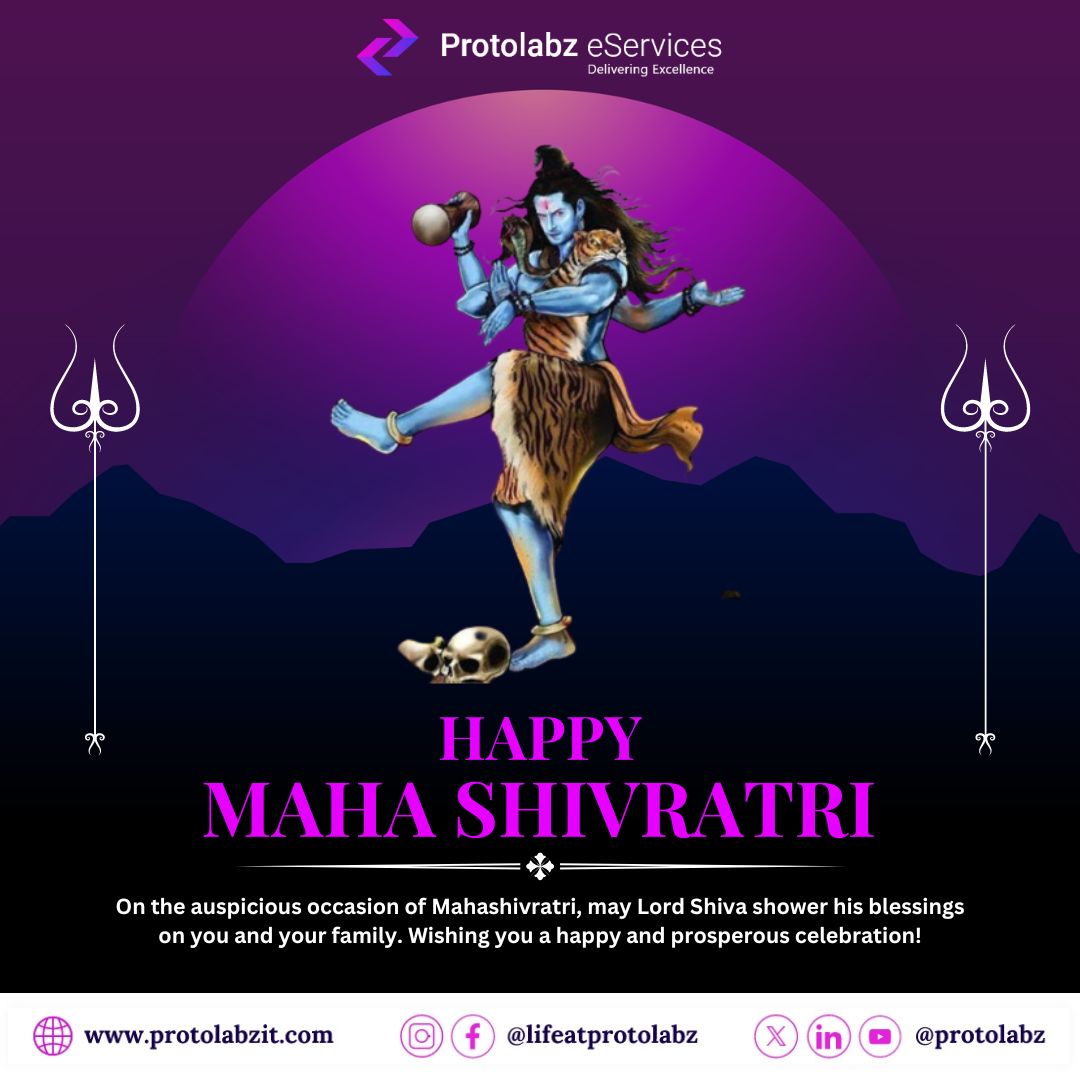 On the auspicious occasion of Mahashivratri, may Lord Shiva shower his blessings on you and your family. Wishing you a happy and prosperous celebration!
#mahashivratri #TeamProtolabz #mahadev #shiva #bholenath #mahakal #shivratri #harharmahadev #kedarnath #shiv #lordshiva