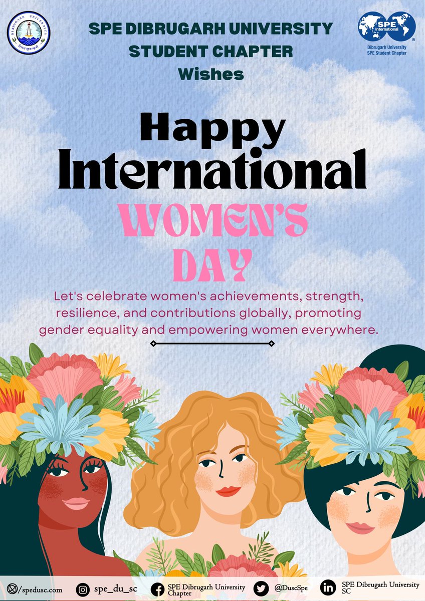 DuscSpe's tweet photo. Greetings from SPE DU SC!!

International Women's Day is a global acknowledgment of the remarkable contributions and advancements made by women across various fields. This day celebrates the resilience, strength, and diversity of women, highlighting their pivotal roles. https://t.co/4DRilj08qG