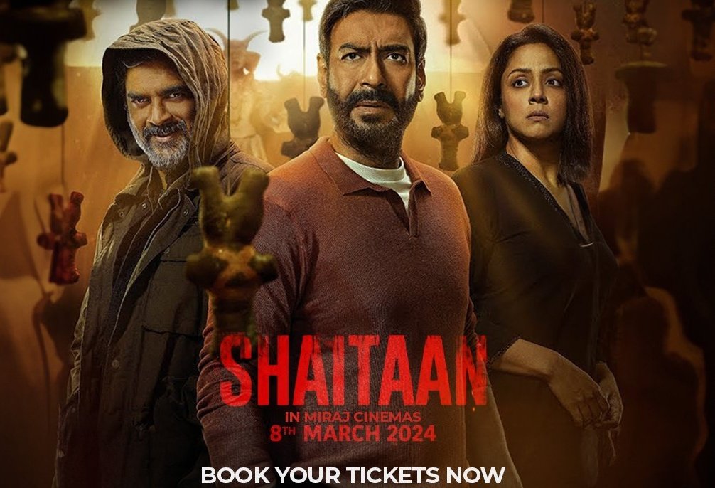 '⭐️⭐️⭐️⭐️ #Shaitaan is an absolute BLOCKBUSTER! The writing is its strongest suit, keeping you super-engrossed throughout. Stellar casting with #AjayDevgn, #RMadhavan, #Jyothika, and #Janki delivering flawless performances. Director #VikasBahl nails every thrilling moment, with…