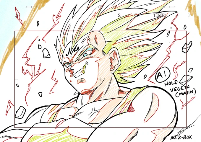 R.I.P Toriyama-sensei,
I Worked as animator before and I Animated some episode of Dragon Ball Super when i was At Toei Animation 2016-2020.
DB is my Childhood and my favorite Character is Vegeta, specially Majin Vegeta.
this is the Tribite Layout of Vegeta for Toriyama-Sensei . 