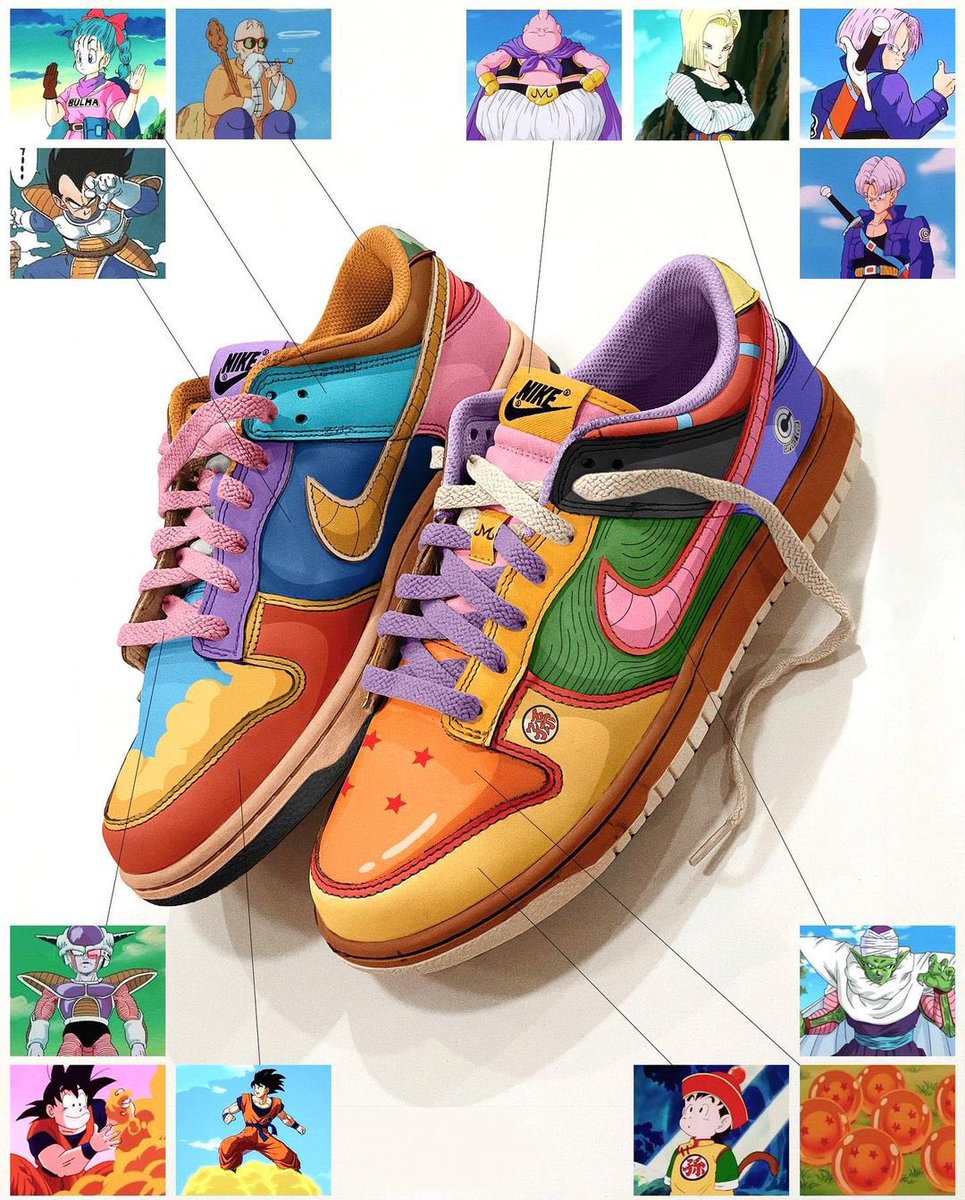 nicekicks's tweet photo. Dragon Ball x Nike Dunk Low concepts, a thread 🔥

RIP Akira Toriyama 🕊️🙏 https://t.co/bkZv74NHQN