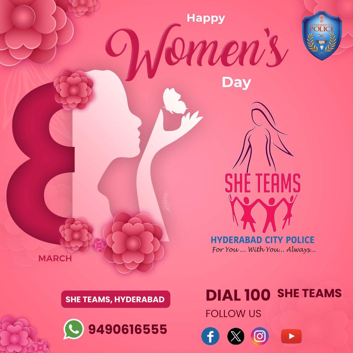 Happy Women's Day @TelanganaCOPs @hydcitypolice @ts_womensafety @CyberCrimeshyd @CyberCrimeshyd @bharosahyd @Bharosa_TSWSW