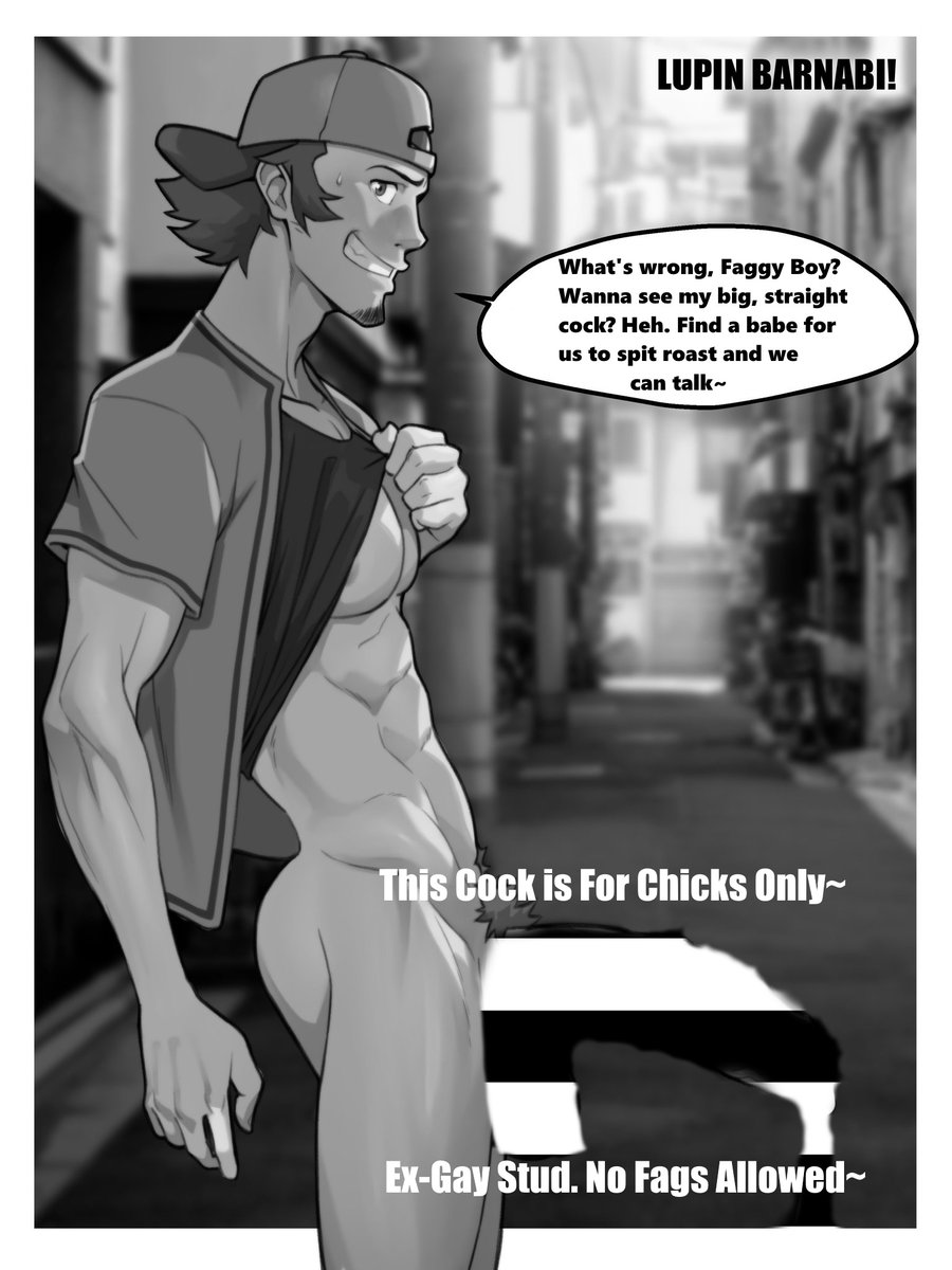 G2S_Emperor's tweet photo. Junpei's got a message for ya homos, courtesy of @ToonGoonCaps.

You didn't think the bat-swingin' jock was a FXGGOT, yeah? You better fuckin' not. Unless you're ready to spitroast a busy chick with him, don't even think about seein' that throbbin' ex-gay studmeat. https://t.co/SCjbByaZxf