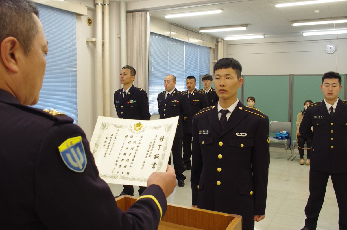 第4高射特科大隊 新隊員後期教育修了式】 2月23日(金)、第4高射特