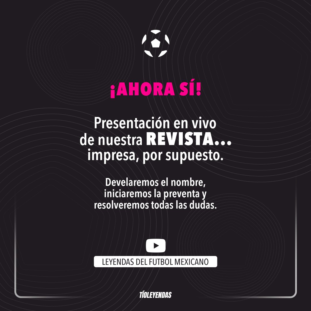 tioleyendas's tweet photo. Ya por fin logramos superar el inconveniente técnico y ahora sí tenemos una cita el próximo lunes a las 20:30 para la presentación de nuestra revista... https://t.co/kliVH5BxwH

Esa noche voy a mostrarles unas portadas de ejemplo, además de responder todas sus preguntas sobre diseño, contenido, impresión, logística de envío y por ahí una que otra sorpresita...

La emoción sigue en el mismo lugar, hasta arriba 🔝