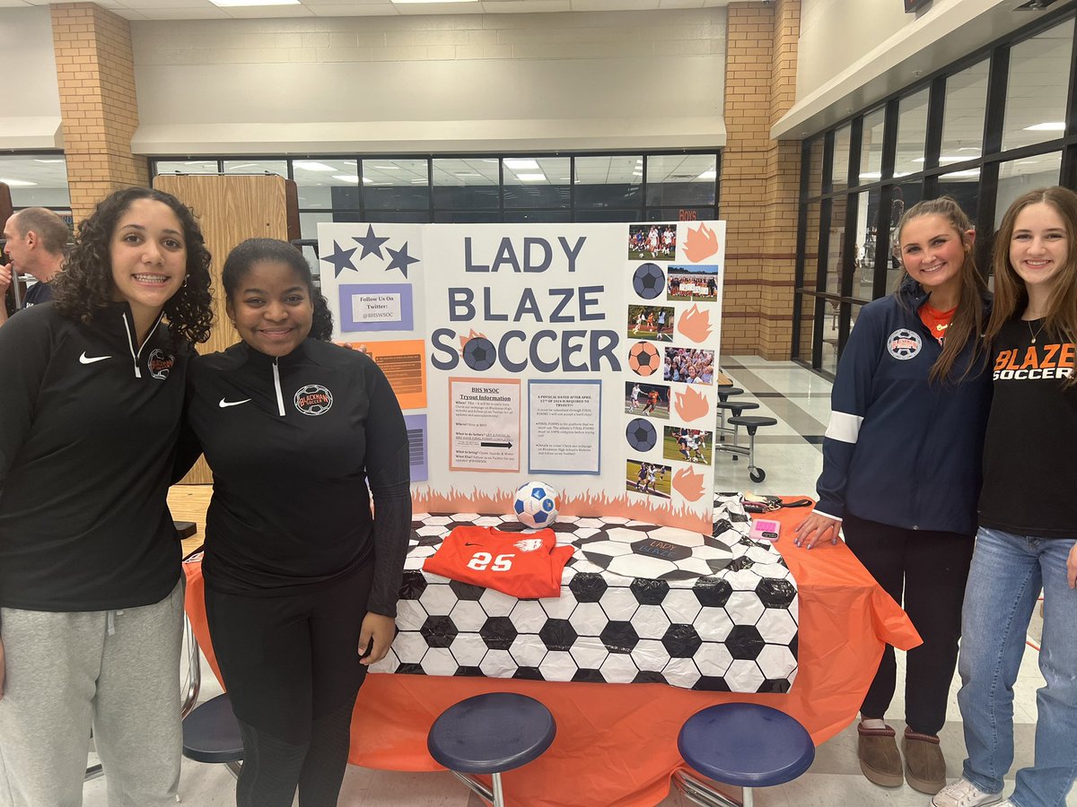 The Lady Blaze are here at BHS new student orientation and would love to talk to you about our program!! Come stop by!!🔥⚽️ #GOBLAZE