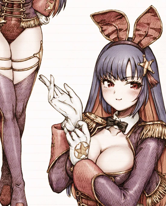 Skeb「あの子がバニーガール」七耀みつるさんがバニーガール お絵描き中 