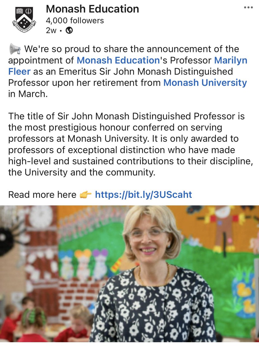 yuwen_ma's tweet photo. Celebrated my supervisor @MarilynFleer ’s retirement and her exceptional contributions to academia and the community at Monash Uni yesterday. 🙌 Excited to see the research and papers Marilyn will continue to develop. #WomenInAcademia #InternationalWomensDay @MonashEducation https://t.co/ggUuCRGzkQ