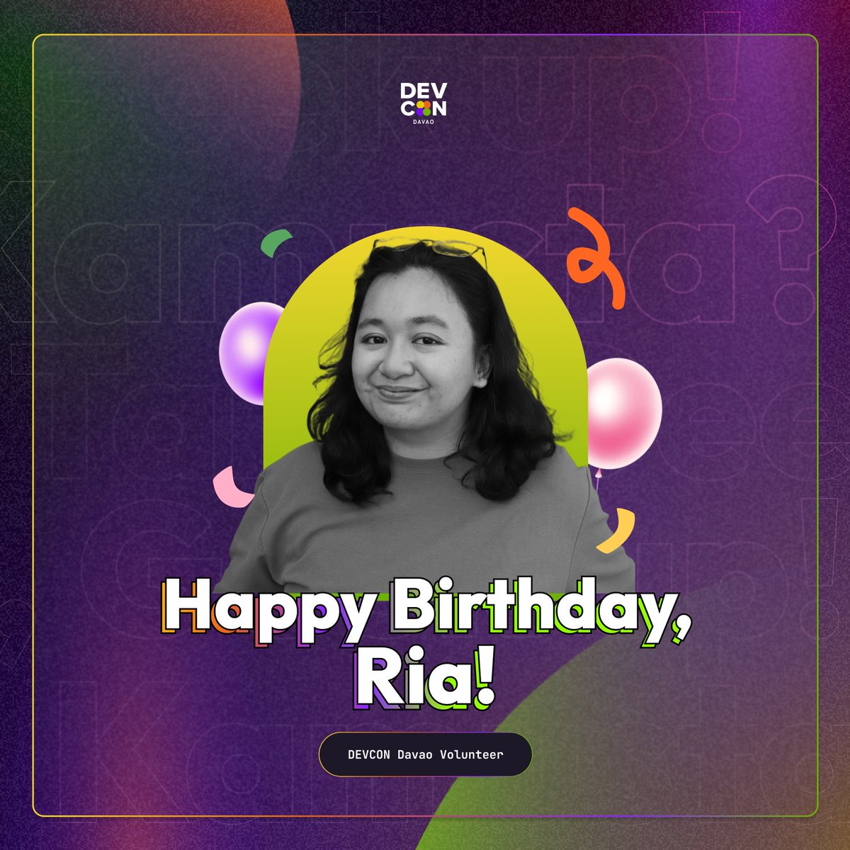 🎉 Happy Birthday to our incredibly talented Volunteer, Ria! 🎂🎈 Your creativity and dedication have truly made a difference in our team, and we are so grateful to have you. Wishing you love, laughter, and all the happiness in the world. 🥳🎉 #CreativeGenius #DEVCONDavao