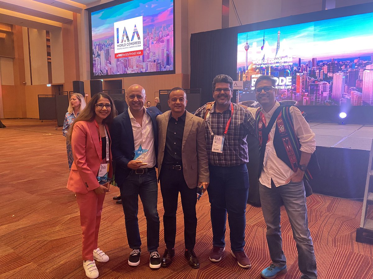 It was exciting to meet the top leadership of @AccentureSong APAC in @iaawc2024 in Penang Malaysia. And Icing on the cake was that 3 out of 4 of them are from @MICA_Ahmedabad @hereispk , 1999, @talk2ng , 2005 and Kush Anand, 2013. It was very insightful to listen to @tjlightwala