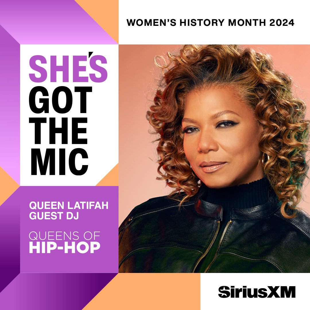 #ShesGotTheMic All week you have the opportunity to check out our #QueensOfHipHop channel on @siriusxm channel 79. Tons of friends stopping by, like today we had @IAMQUEENLATIFAH as our Guest DJ at 5pmET. Replay at 11pmET 📲📲 Listen link: sxm.app.link/QueenLatifah