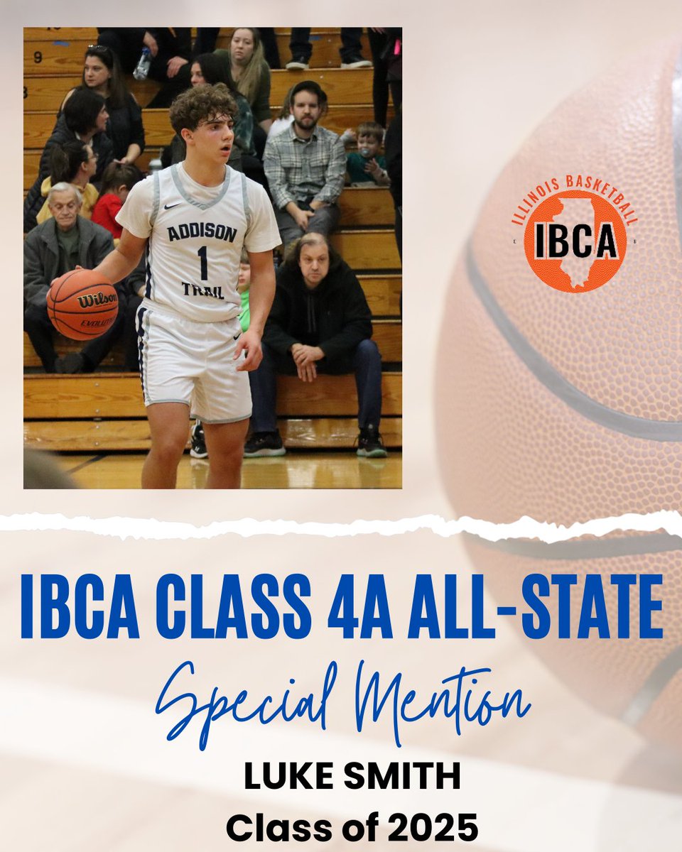 Congrats to Junior Luke Smith on being selected to the Class 4A All-State Team by the Illinois Basketball Coaches Association! @ibcacoaches