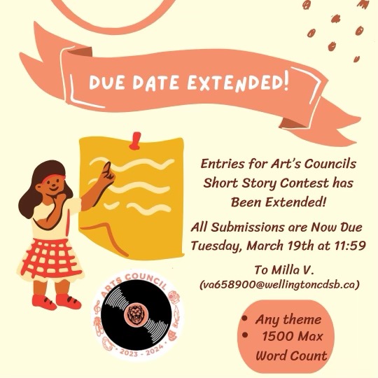The St. James Arts Council has extended the submission deadline for the Short Story Contest. New submission date is Tuesday, March 19th. Get writing Lions!