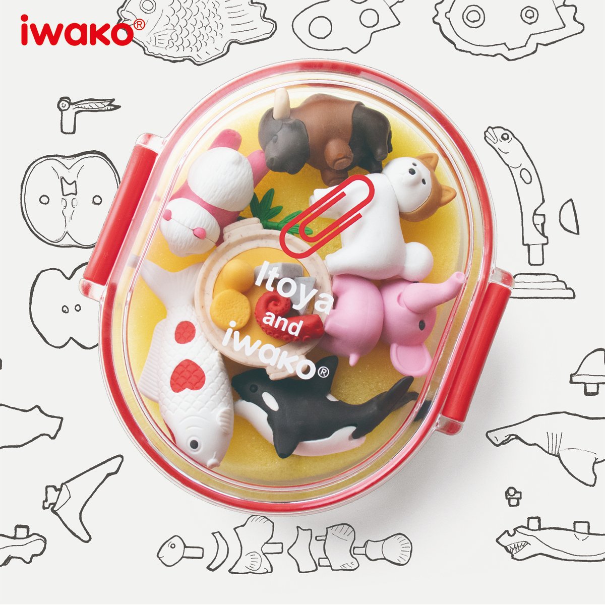 ☆伊東屋銀座店限定☆イワコー×伊東屋 限定ガチャ うさぎ5色つき イベント情報】 今年も #イワコー の「おもしろ消しゴムバイキング」が