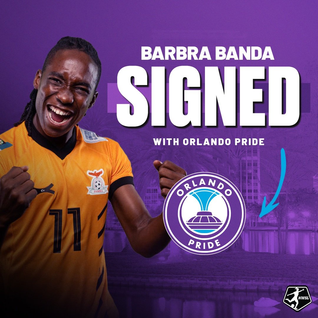 ✍️ É 𝐎𝐅𝐈𝐂𝐈𝐀𝐋

O #PrideOrDie  contratou a atacante zambiana, Barbra Banda, adquirindo  por transferência do Shanghai Shengli FC.
Banda se junta ao Pride após uma taxa de transferência de US$ 740K  e posteriormente assinou um contrato de quatro anos até a temporada de 2027.